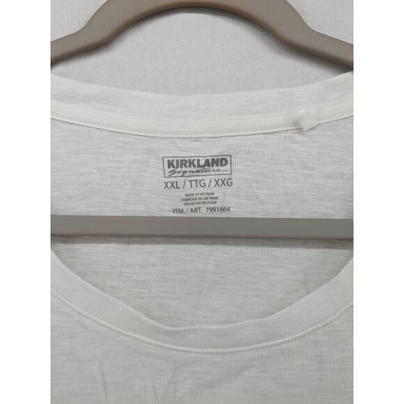 Slub Tee Kirkland Signature White XXL Curved Hem Layering Hi Low Relaxed Cotton - Picture 5 of 8